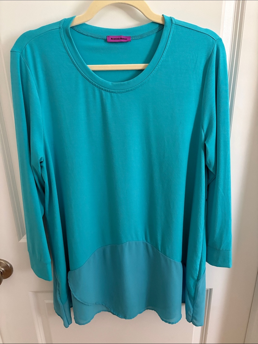 Anatomie Turquoise Layered-Hem Long Sleeve Tunic